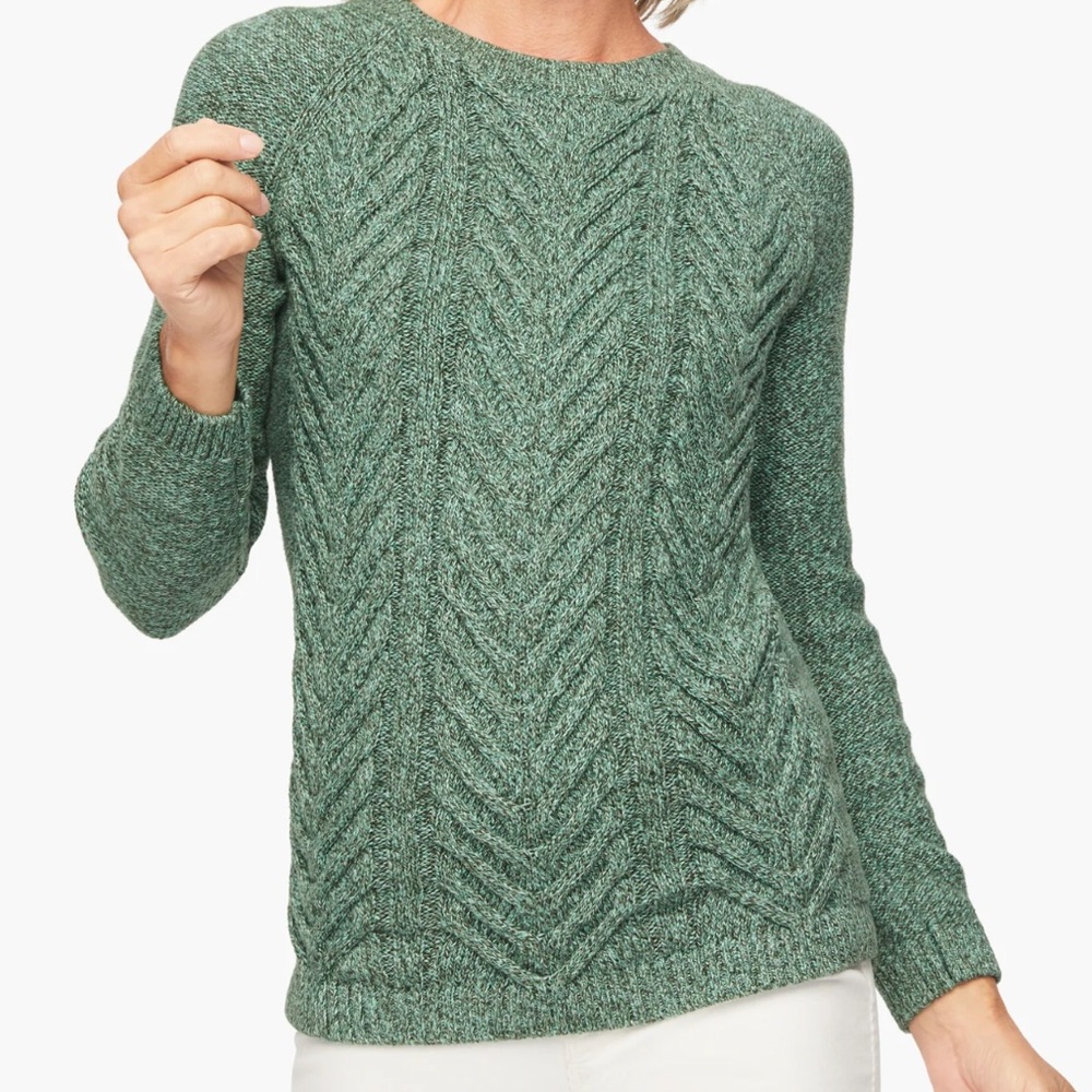 Talbots Marled Knit Sweater 100% Cotton